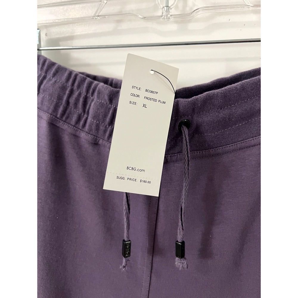 BCBGMAXAZRIA Full Set Frosted Plum Rhinestone Tracksuit Set Hoodie Pants XL - Picture 10 of 14